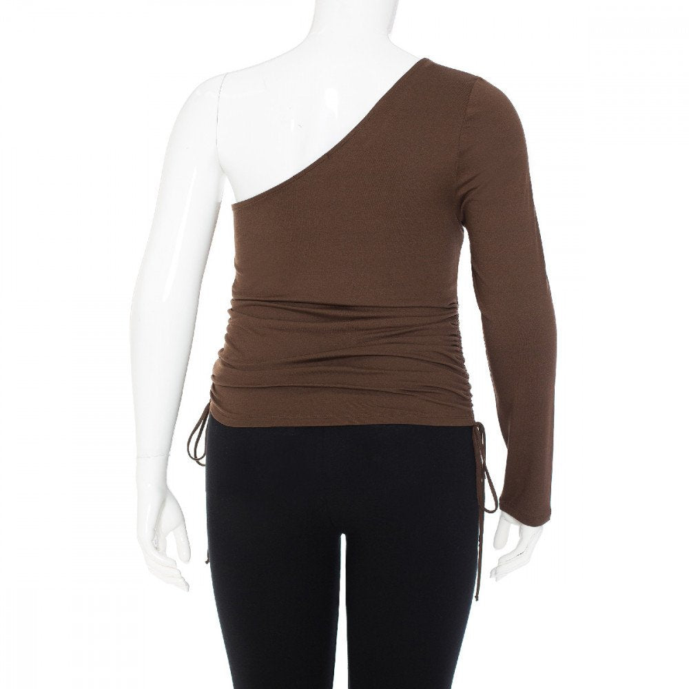 Hot Cocoa One Shoulder Top