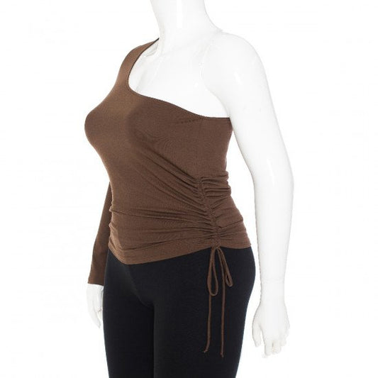Hot Cocoa One Shoulder Top