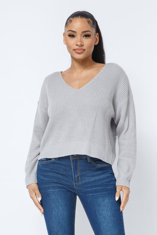 Twisted Truth Open Back Sweater