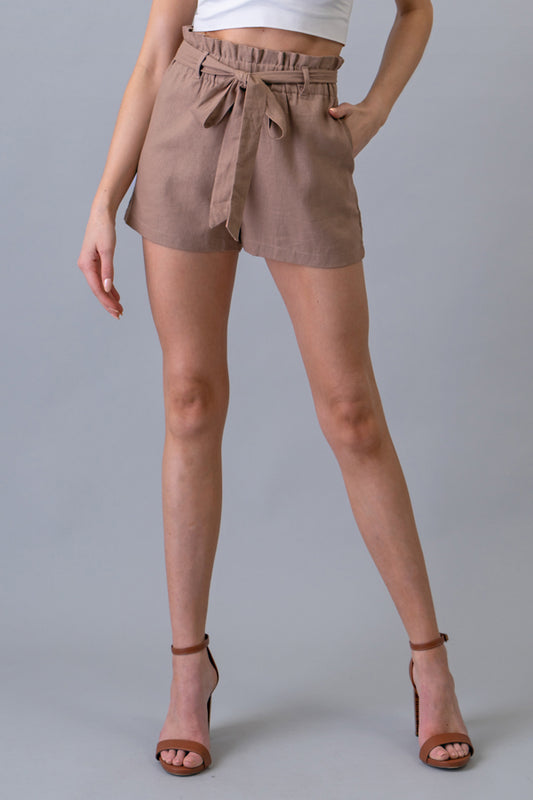 Jenna Linen Paper Bag Shorts