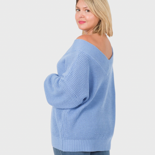 Favorite Girl Double V Sweater