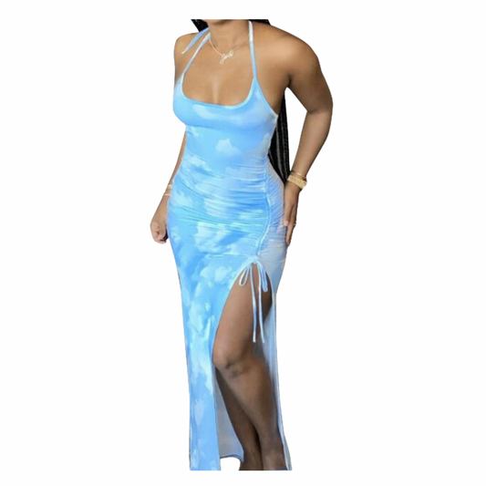 Blue Skies Slit Dress