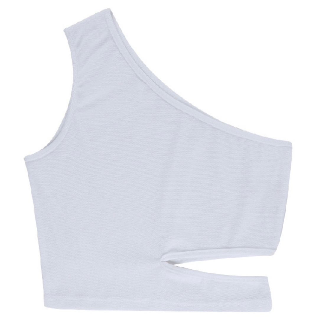 Cutting Edge One Shoulder Crop Top