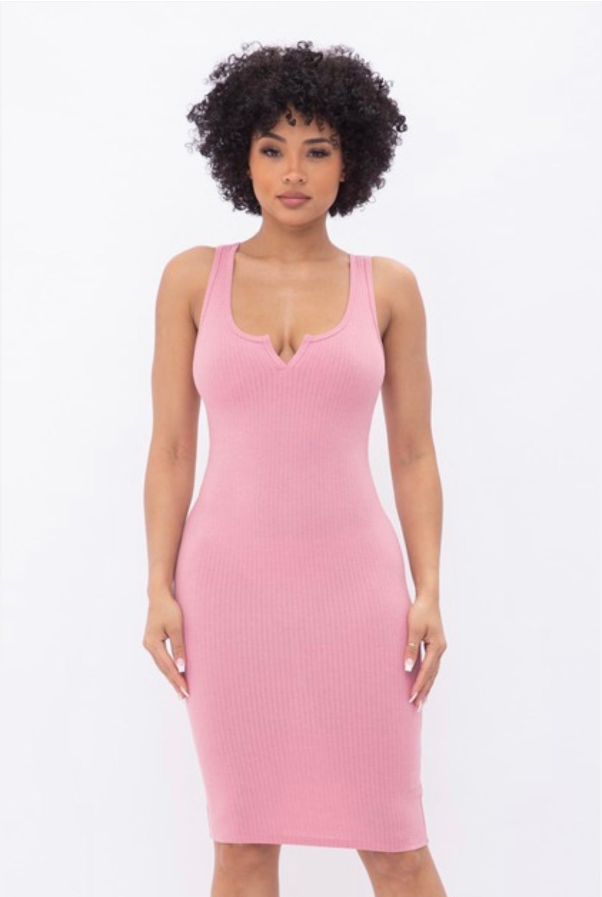 Effortless Ribbed Midi Dress