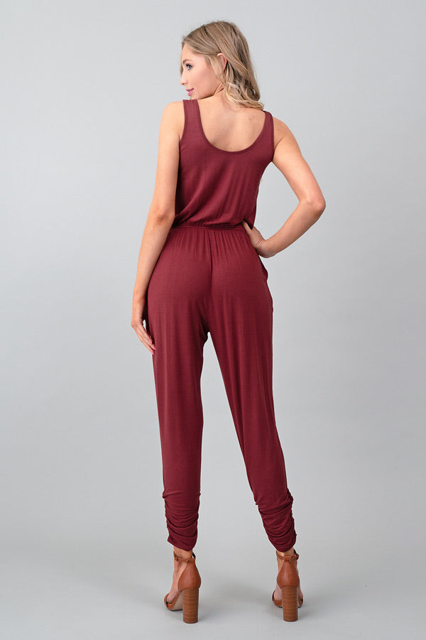 Fine Wine Button Jumpsuit