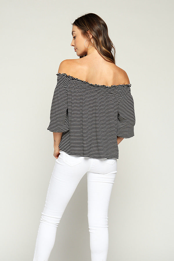 Stay In Line Off Shoulder Top