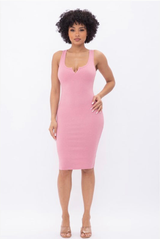 Effortless Ribbed Midi Dress