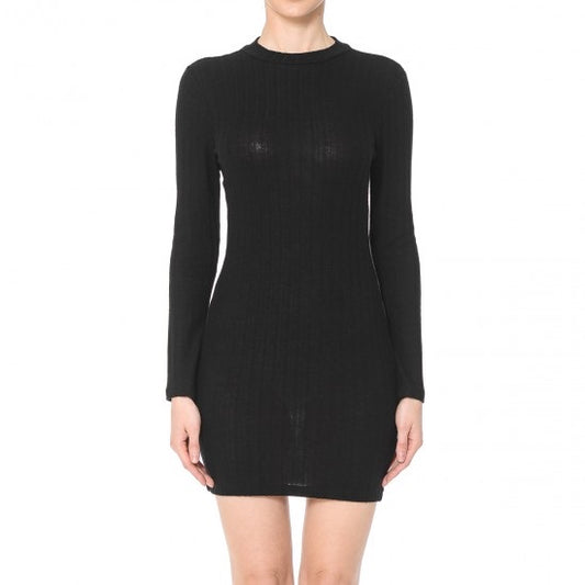 In Check Mock Neck Dress