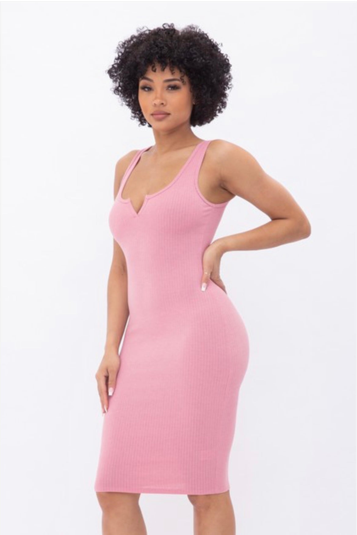 Effortless Ribbed Midi Dress
