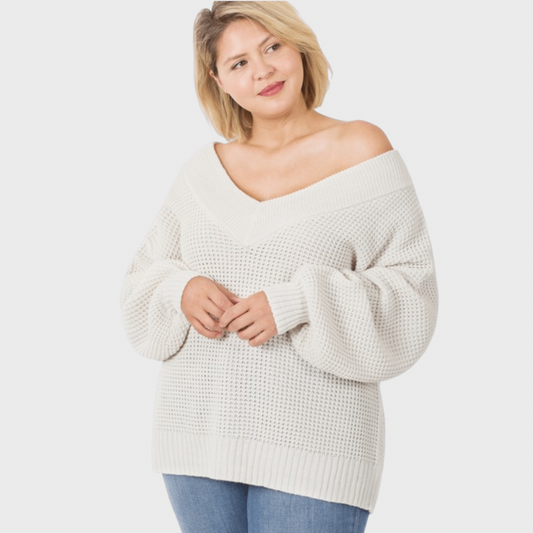 Favorite Girl Double V Sweater