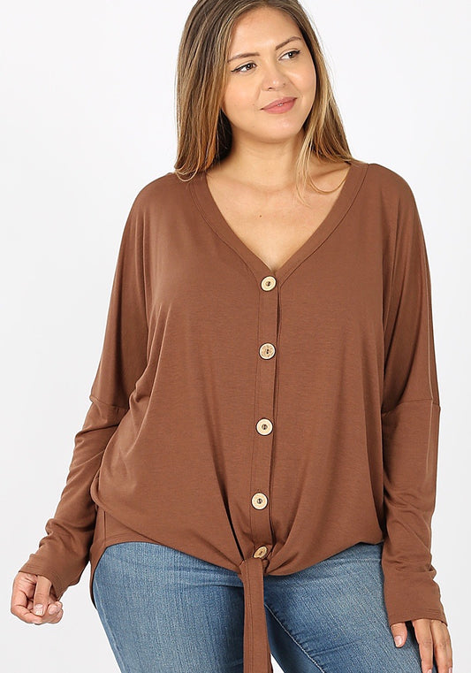 All Tied Up Button Top