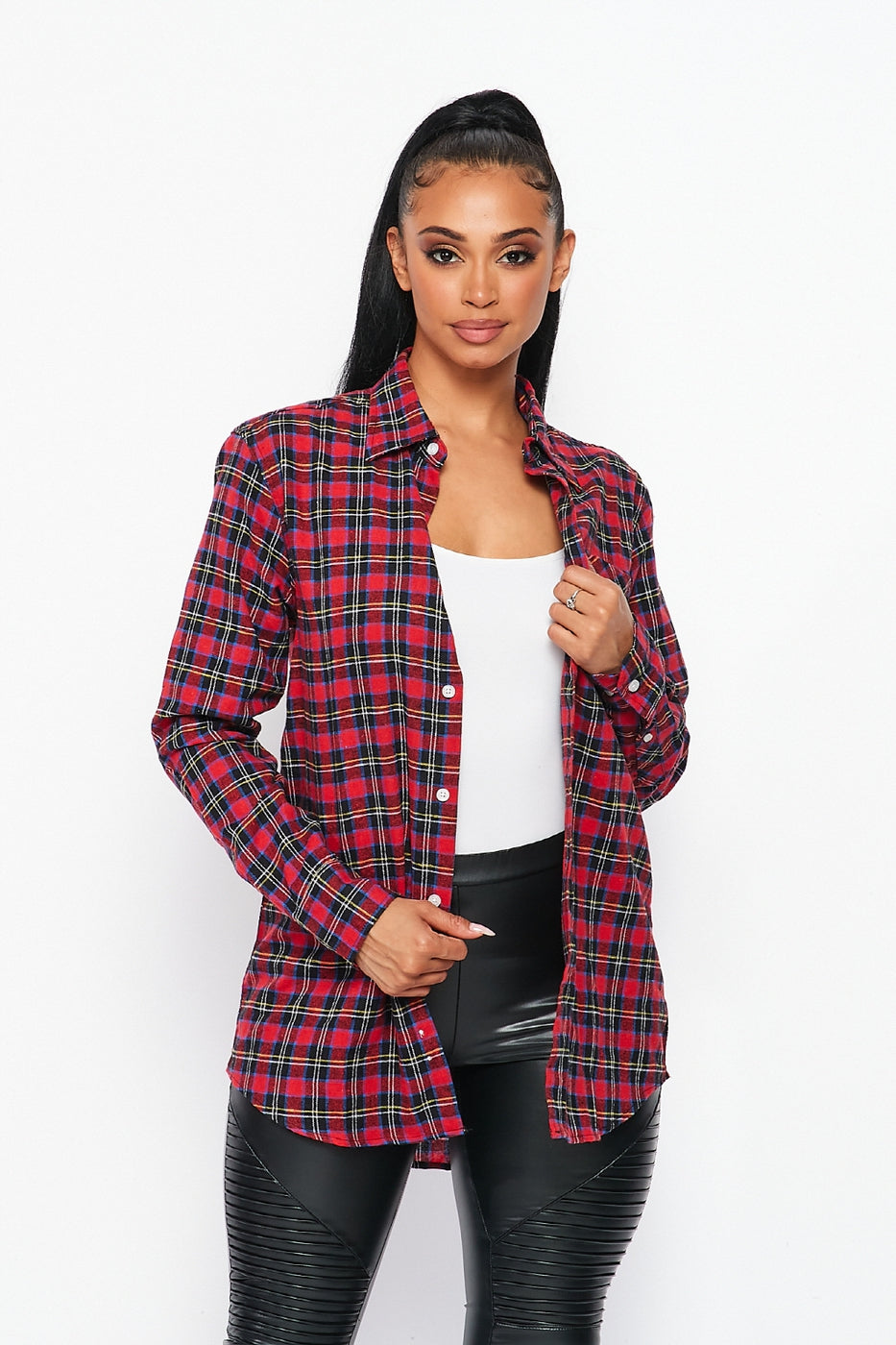 Check On It Oversized Plaid Shirt