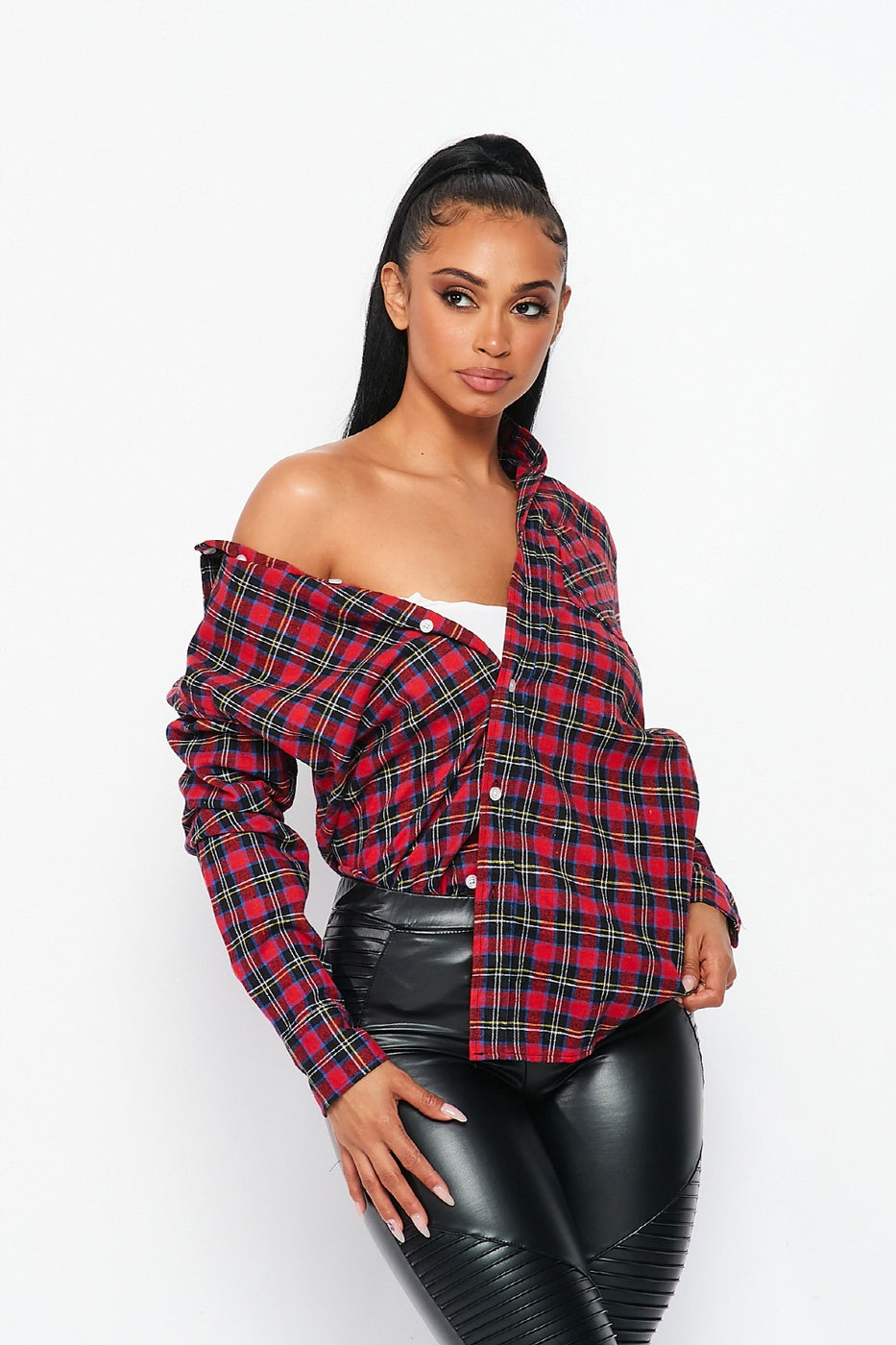 Check On It Oversized Plaid Shirt