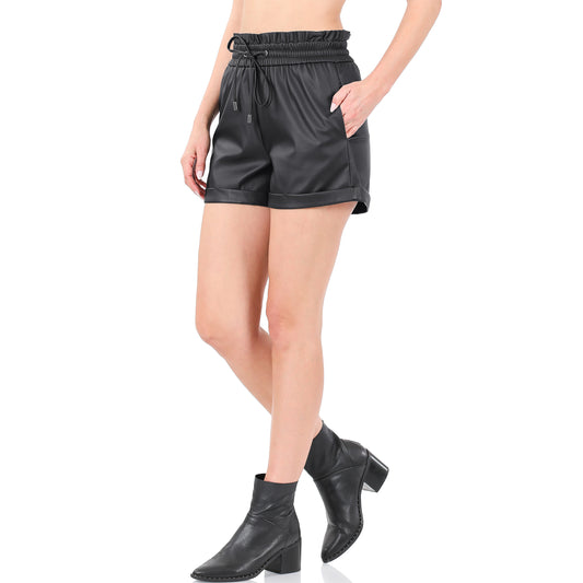 Steppin' Out Vegan Leather Shorts