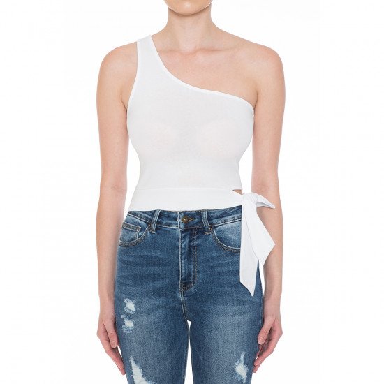 Graceful One Shoulder Crop Top