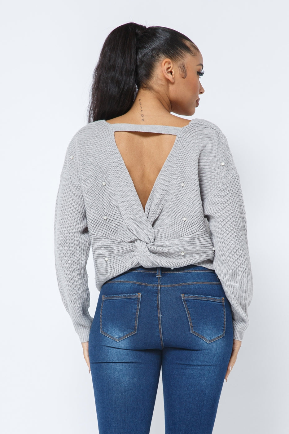 Twisted Truth Open Back Sweater